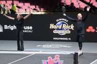 Steffi Graf (L) and Andre Agassi at the Pickleball Slam 2 (Image: Getty)